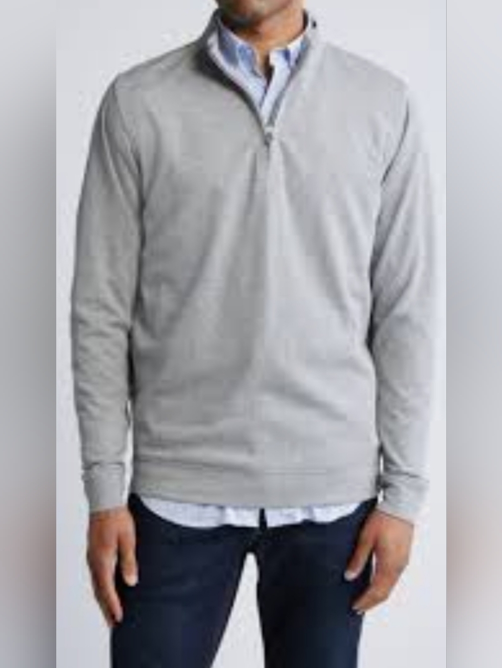 Peter Millar Men's Crown Comfort Quarter-Zip Pullover Gray Size XL